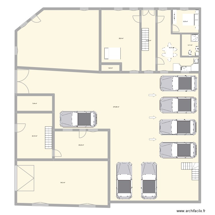 COQUET. Plan de 11 pièces et 454 m2