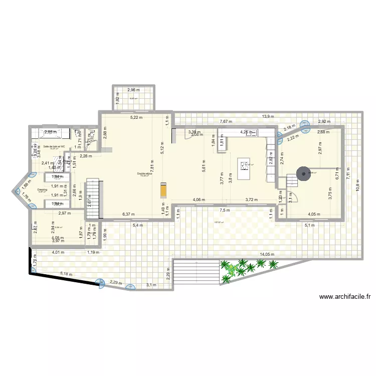 SANARY REZ DE CHAUSSEE FINAL avec cotations. Plan de 