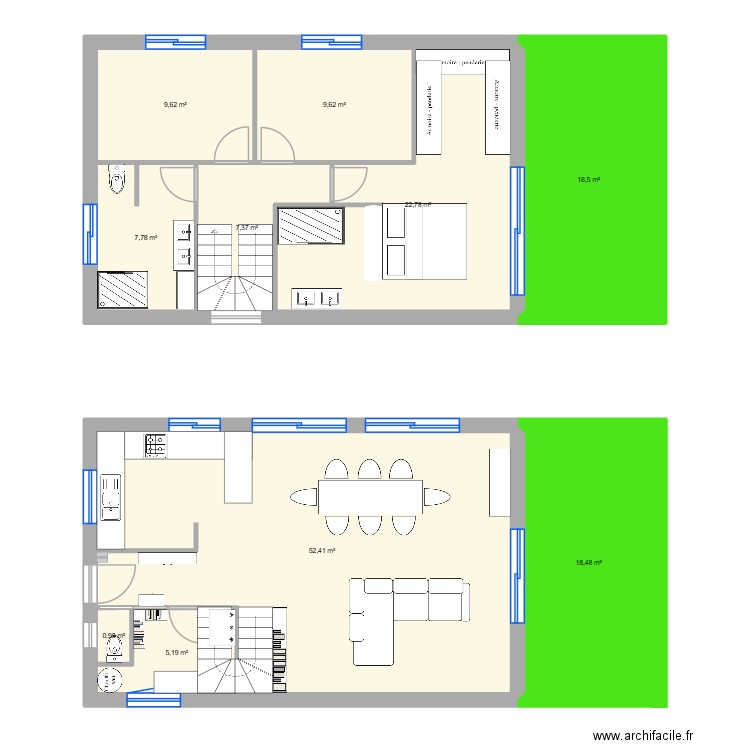 projet fred maison du lac. Plan de 10 pièces et 153 m2