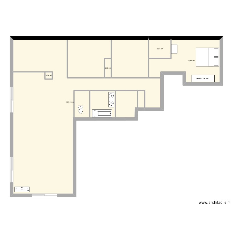 Marjorelle. Plan de 5 pièces et 131 m2