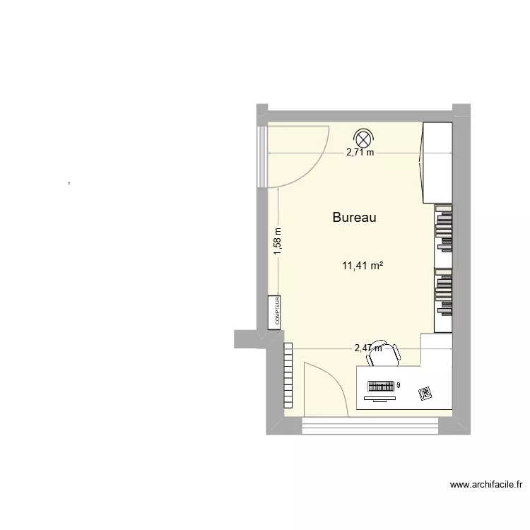 BUREAU DE YAYA. Plan de 1 et 11 m² BUREAU DE YAYA. Plan de 1 et 11 m²