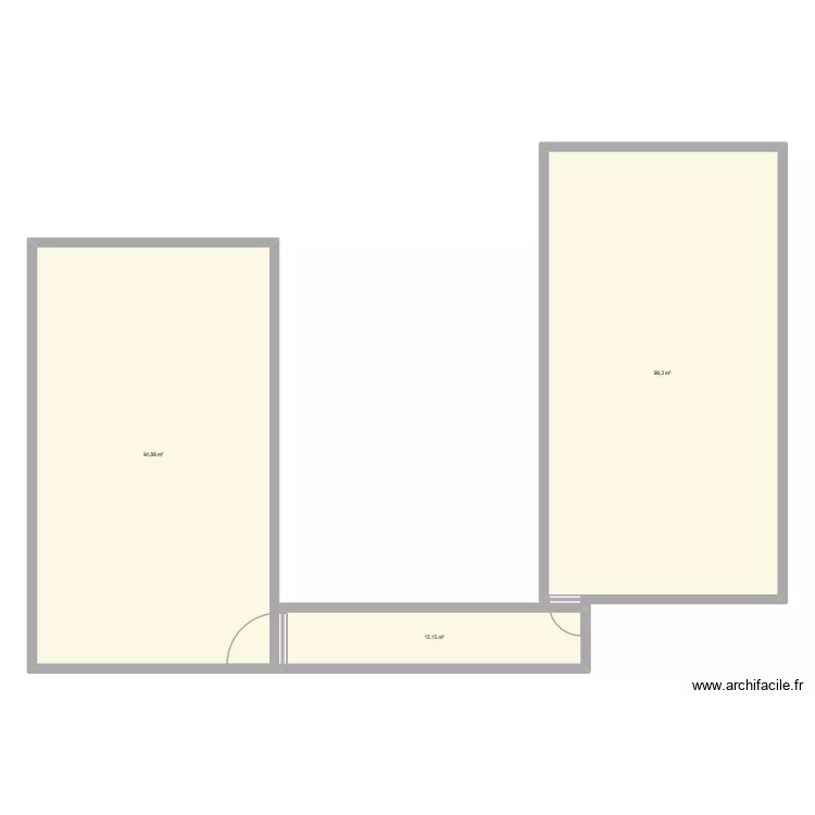 plan des salles avec kouloire. Plan de 3  et 209 m²