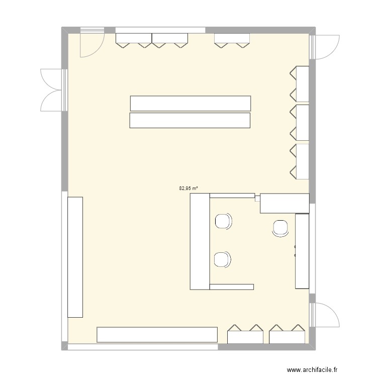 EVRES . Plan de 1 pièce et 83 m2