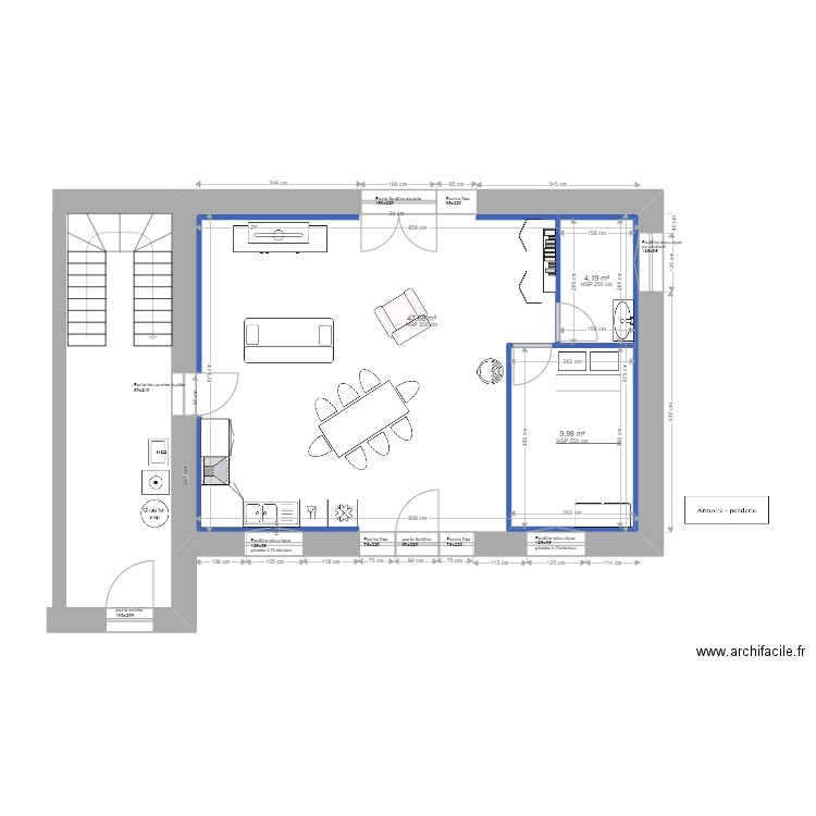 plan 0.2.5. Plan de 11 pièces et 194 m2