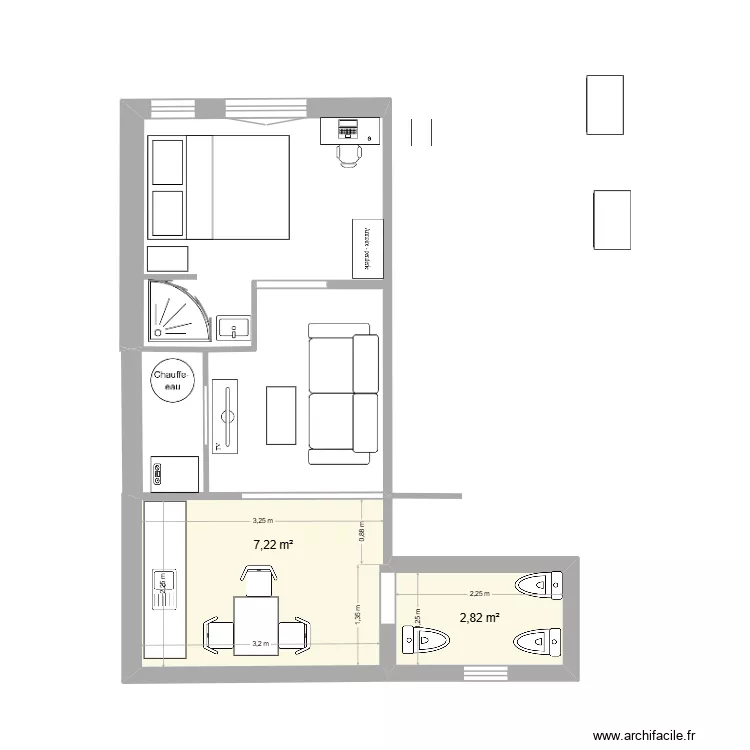 base 3. Plan de 2  et 10 m²
