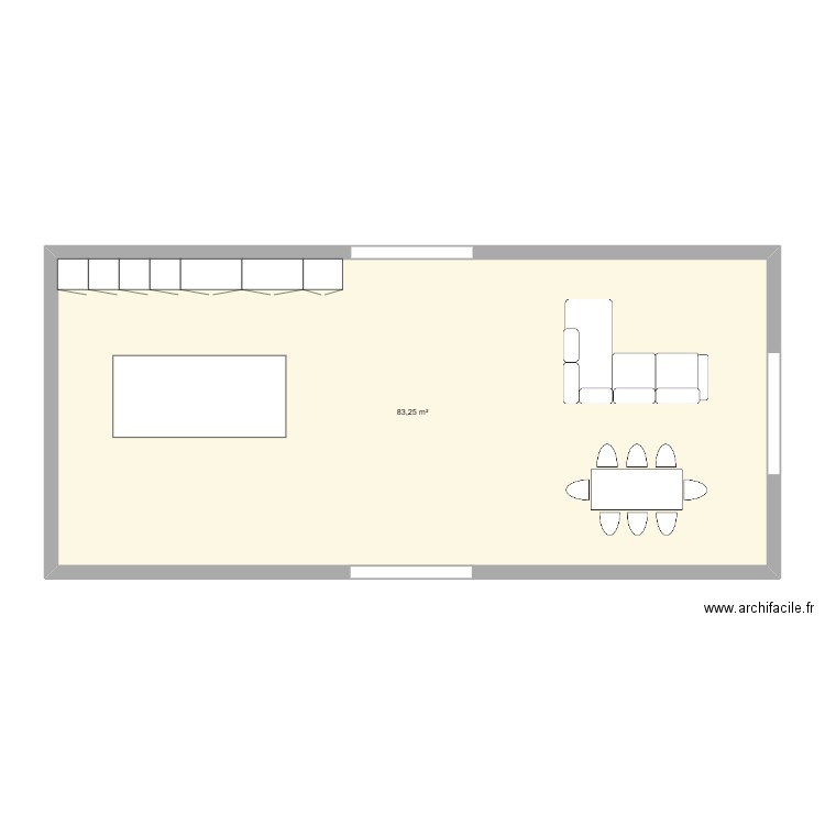 Grange. Plan de 1 pièce et 83 m2