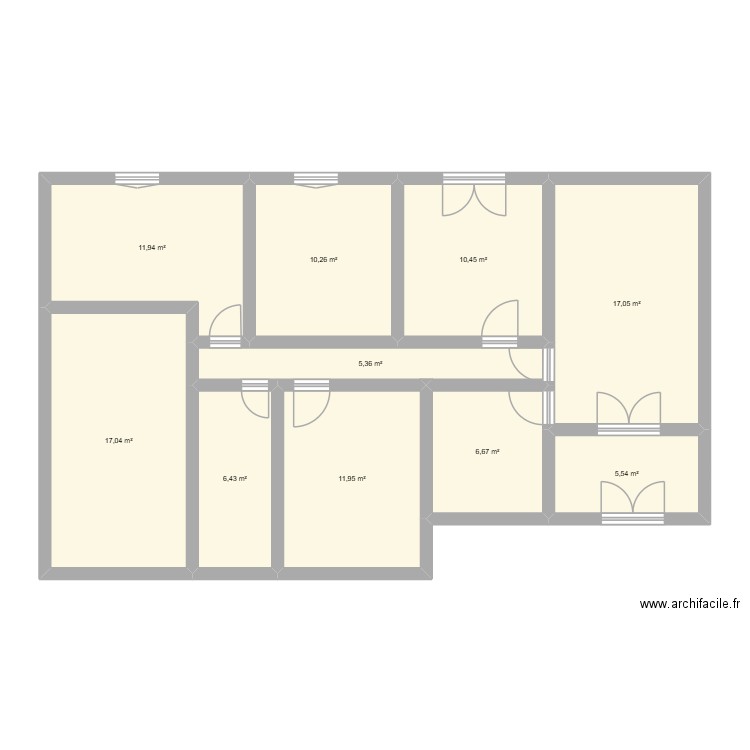 Jousseaume 4. Plan de 10 pièces et 103 m2