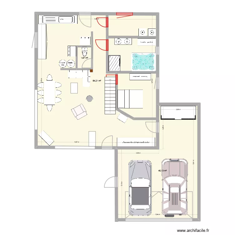 tip top2. Plan de 3 pièces et 128 m²