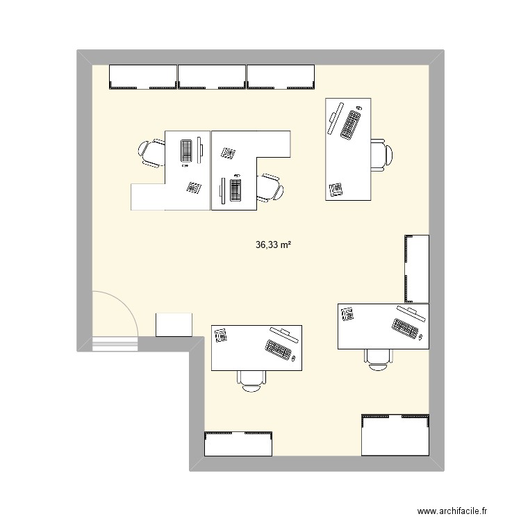 bureau AG. Plan de 0 pièce et 0 m2