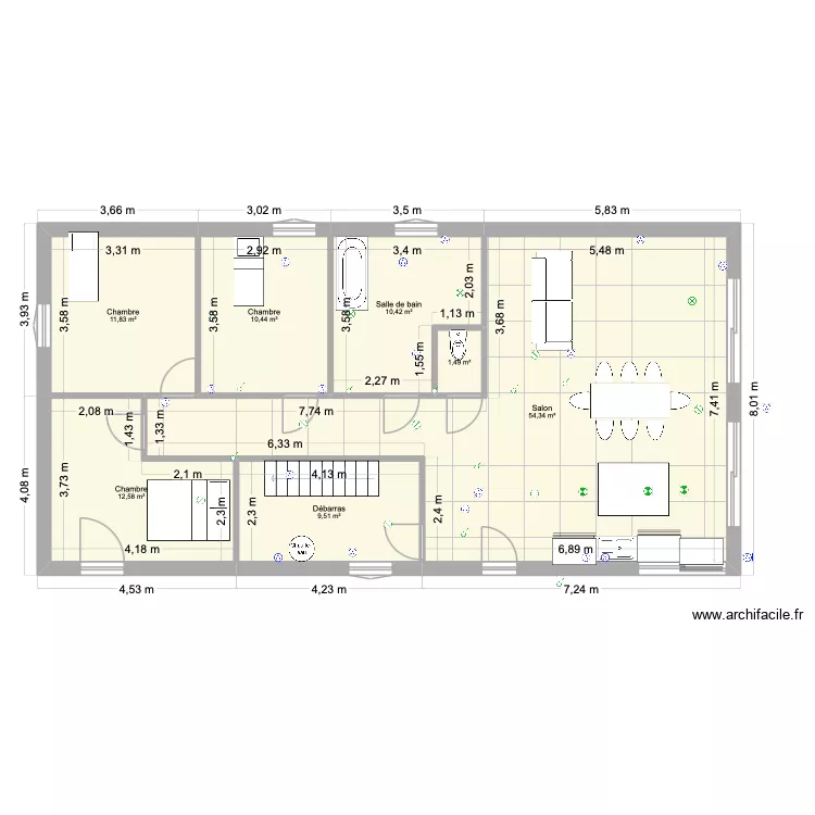 MaisonV3. Plan de 9  et 236 m²