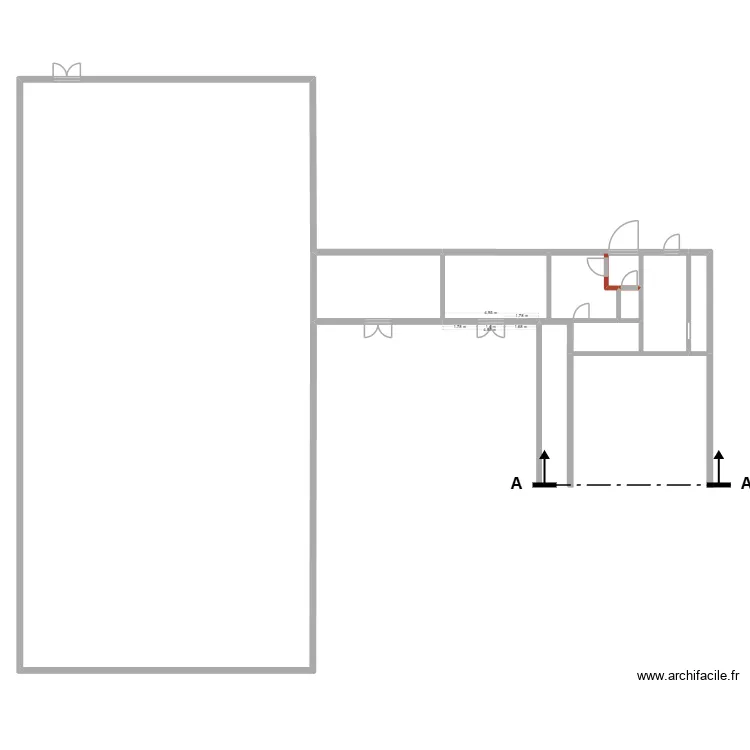 salle musique. Plan de 6  et 497 m²