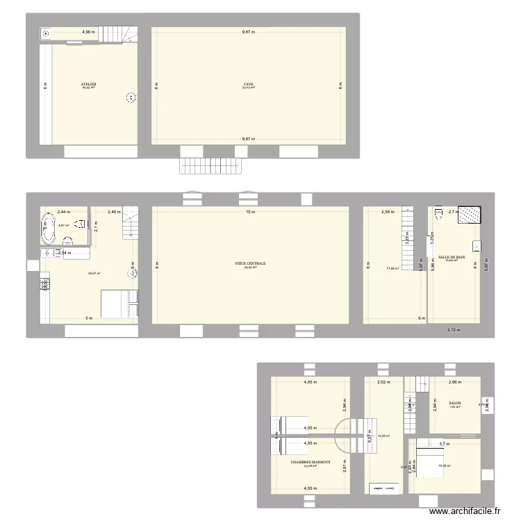 La Touche. Plan de 14  et 269 m²