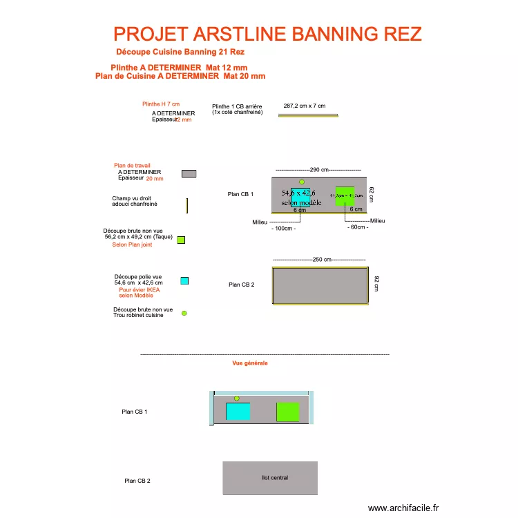 Projet Cuisine Rez Banning 21. Plan de 0 pièce et 0 m2