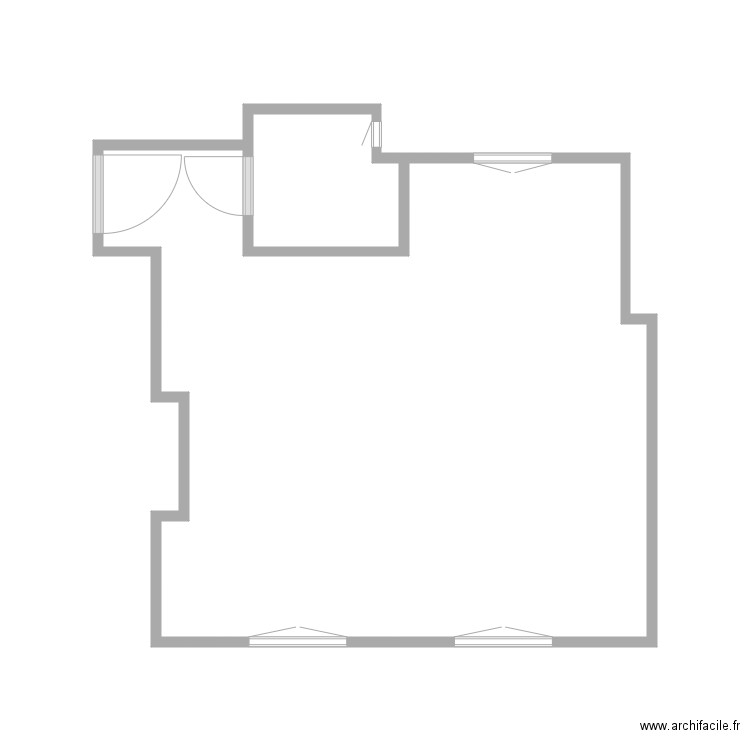 Plan de principe  Coronat. Plan de 2 pièces et 24 m2