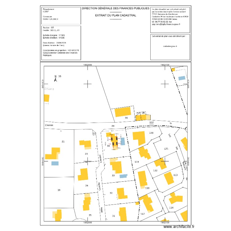 OHIER. Plan de 0 pièce et 0 m2
