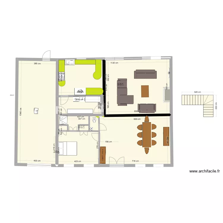 RDC avec entr&eacute;e jf. Plan de 