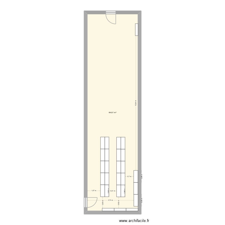 Plan_Idoubbasalle1. Plan de 1 pièce et 65 m2