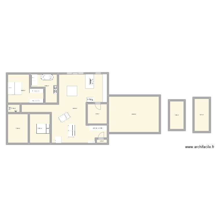 MAISON FERRIERES 2. Plan de 11 pièces et 182 m2