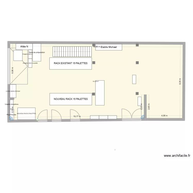 Stock Lisses version 2. Plan de 1  et 165 m²