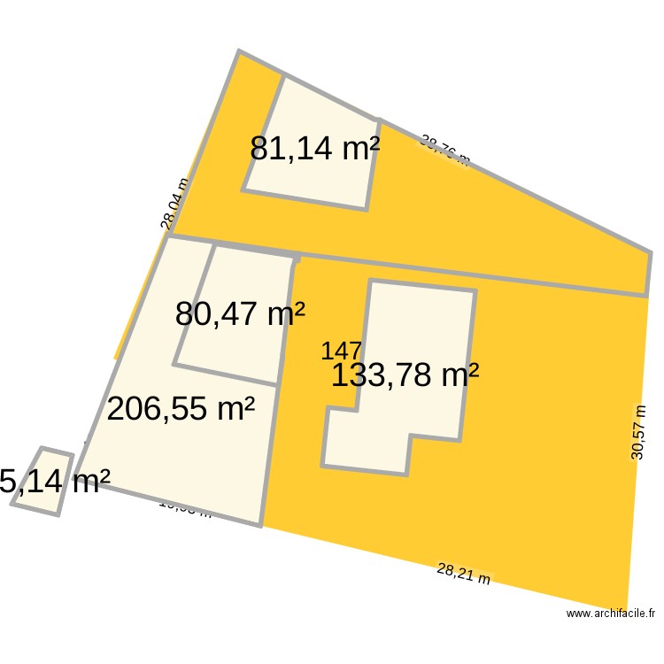 division 1. Plan de 5 pièces et 517 m2