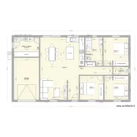 MAISON PLAIN PIED 130 M2 RECTANGLE 3 CHAMBRES 1SB V2