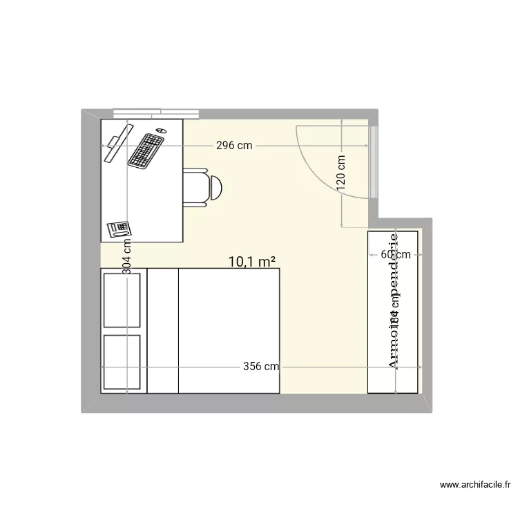 C A. Plan de 1  et 10 m²