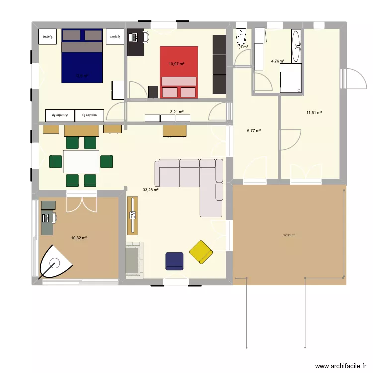 C&ocirc;tes roties v2. Plan de 9  et 95 m²