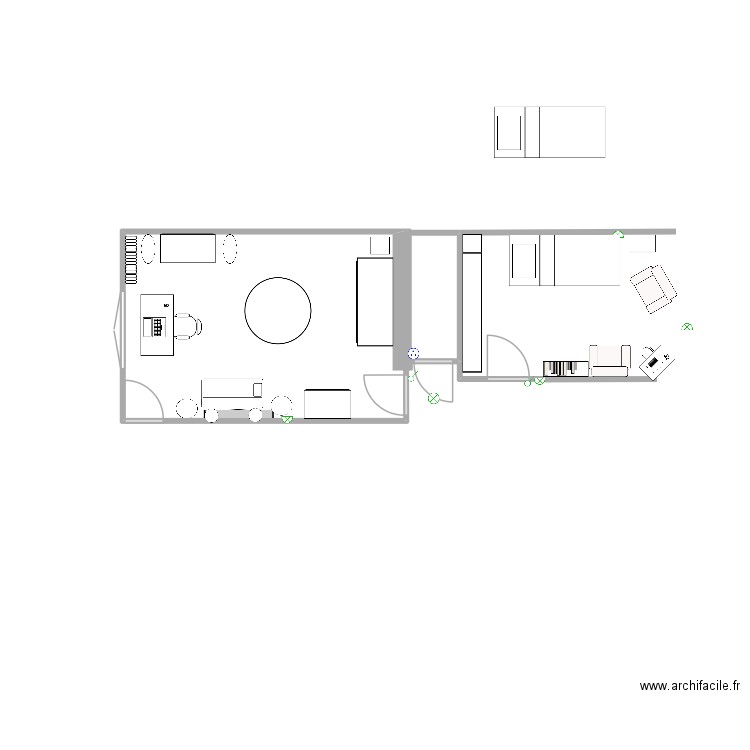 Chambre bureau. Plan de 0 pièce et 0 m2