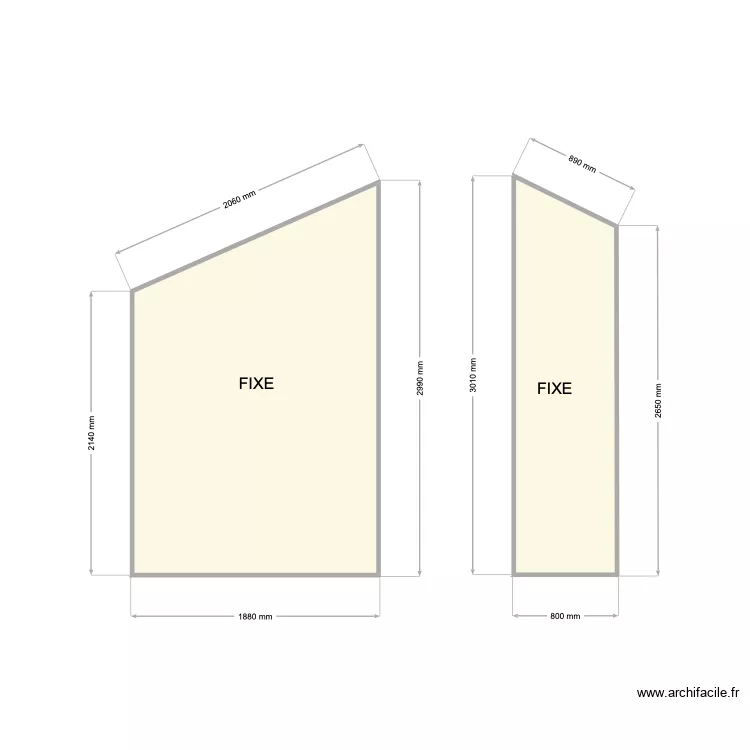 FENÊTRES ALCÔVE SALON. Plan de 2 et 7 m² FENÊTRES ALCÔVE SALON. Plan de 2 et 7 m²