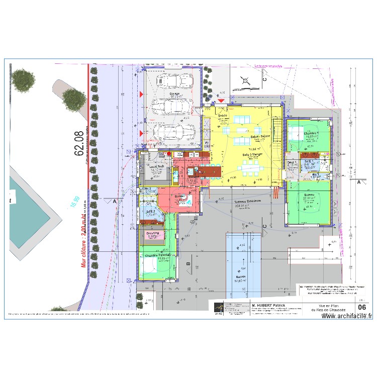 Hubert Patrick Rez de chaussée. Plan de 0 pièce et 0 m2