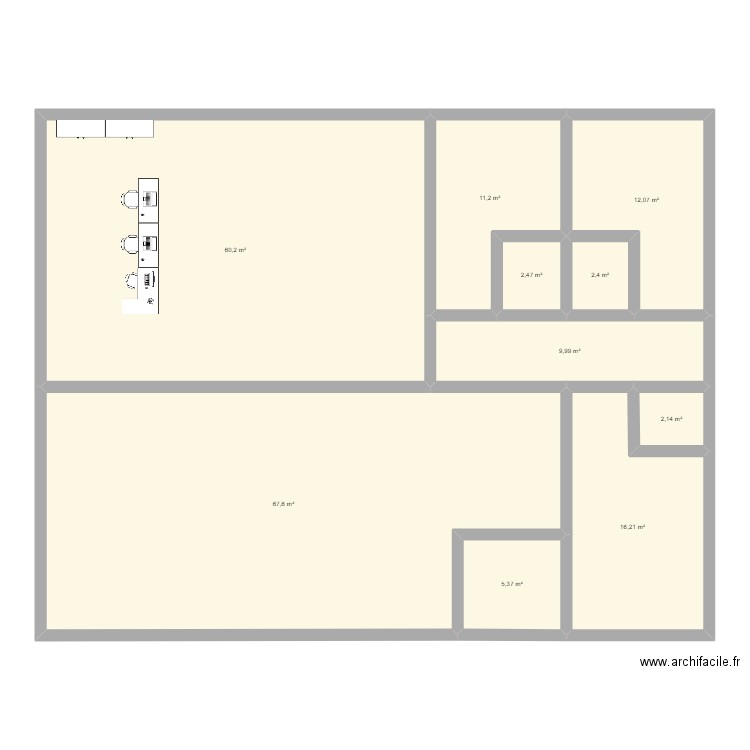 appartement. Plan de 10 pièces et 190 m2