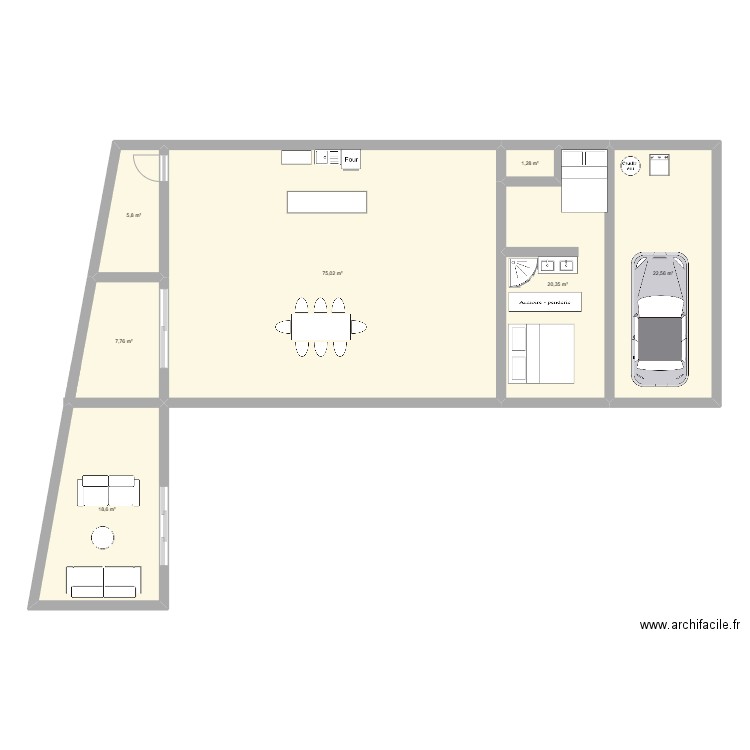 loft 2. Plan de 7 pièces et 151 m2