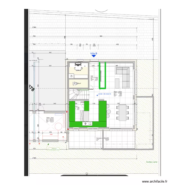 rez st pierre. Plan de 2  et 6 m²