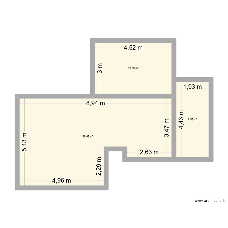 LIFFRE. Plan de 3 pièces et 61 m2