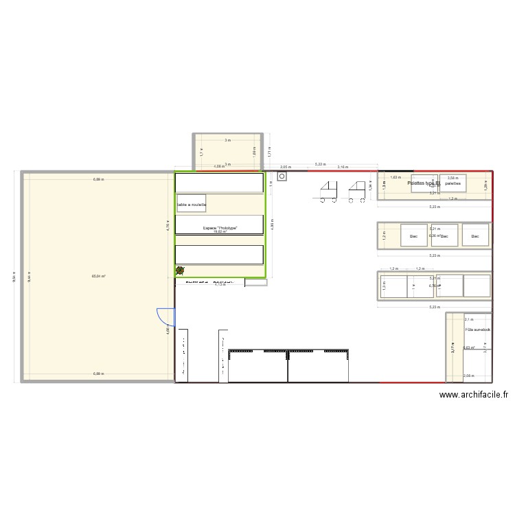 essai idée N°2. Plan de 7 pièces et 116 m2