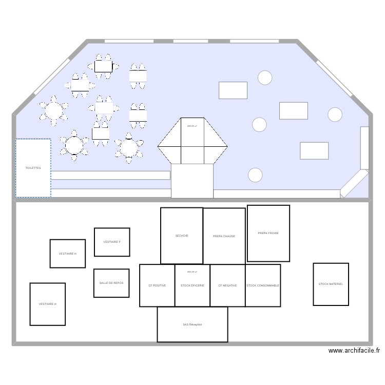 Conserverie - Délices du terroir. Plan de 2 pièces et 500 m2