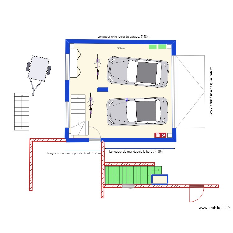 Garage double 21 avril 2024 avec 2pièces. Plan de 20 pièces et 227 m2