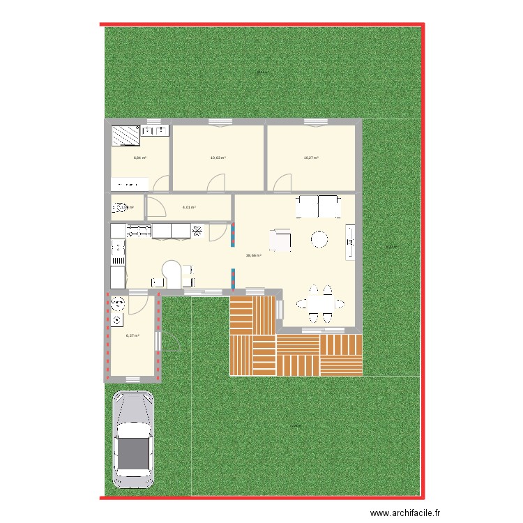 Projet 3. Plan de 7 pièces et 78 m2