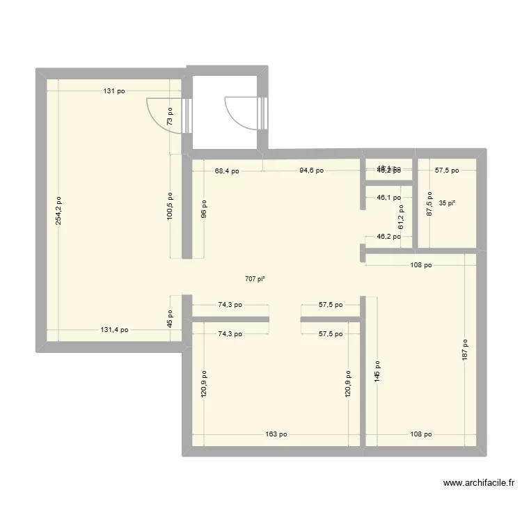 maison. Plan de 3  et 70 m²
