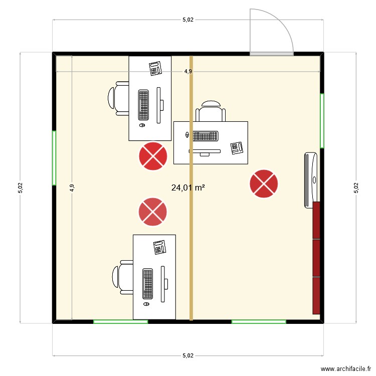 sirop 04-02-25. Plan de 1 pièce et 24 m2