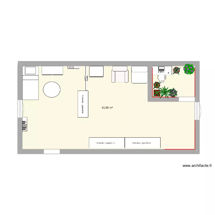 Maison Ma Colombe ETAGE &. Plan de 1 pièce et 44 m² Maison Ma Colombe ETAGE &. Plan de 1 pièce et 44 m²