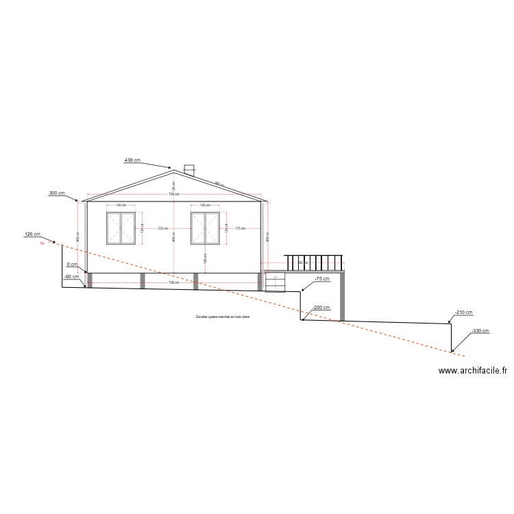plan facade E. Plan de 0 pièce et 0 m2