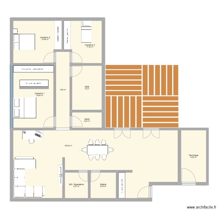 Plan déf. Plan de 10 pièces et 154 m2