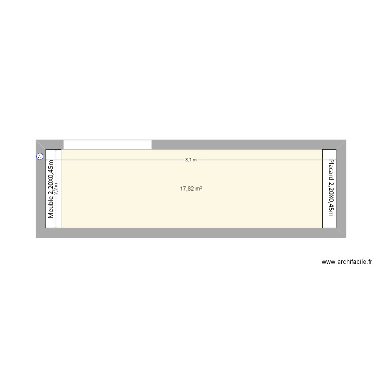 Véranda. Plan de 1 pièce et 18 m2
