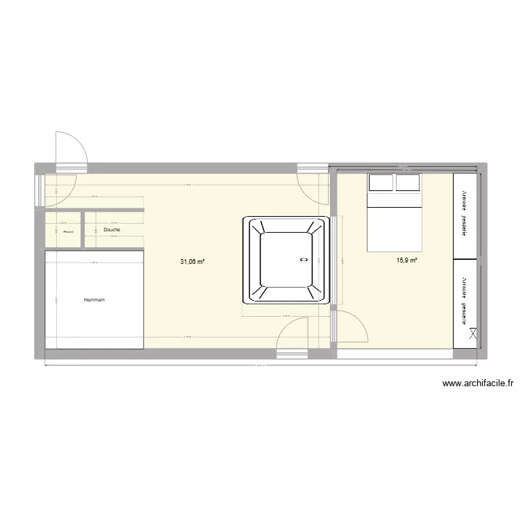 R-1 / CHAMBRE. Plan de 