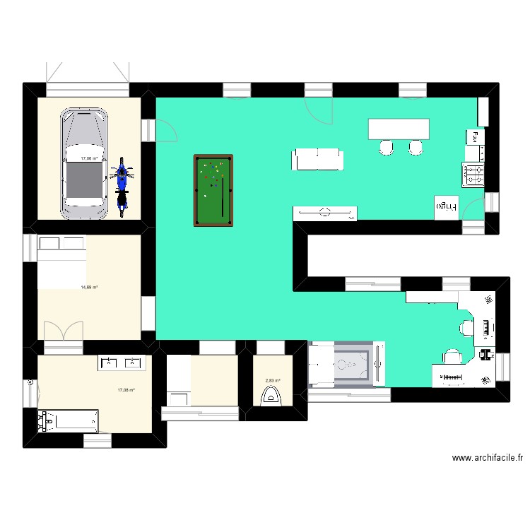 Maison . Plan de 5 pièces et 152 m2