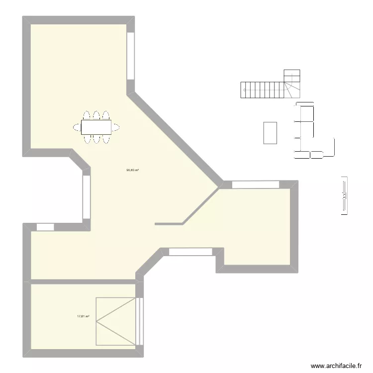 br&eacute;ti. Plan de 2  et 108 m²