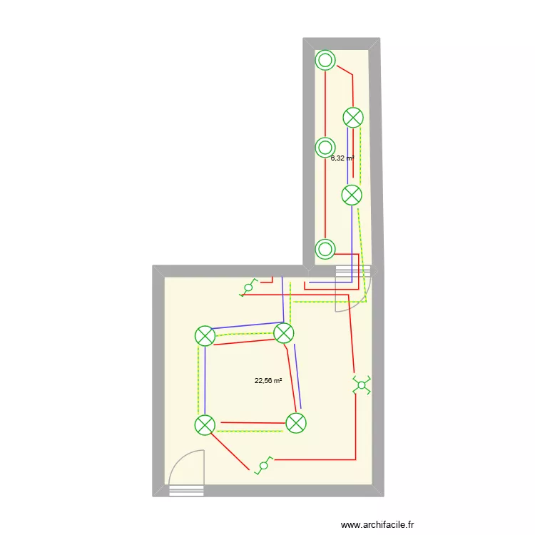 maison. Plan de 2 Pièces et 27 m² maison. Plan de 2 Pièces et 27 m²