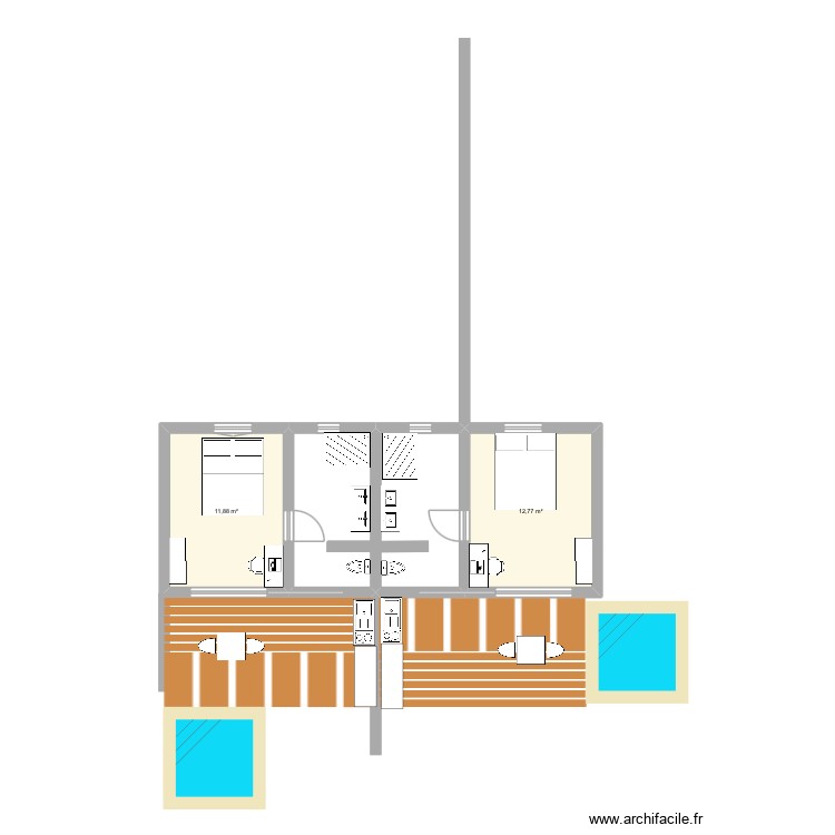 Bungalow. Plan de 0 pièce et 0 m2