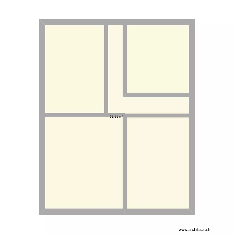 Mirabeau 2. Plan de 1  et 53 m²